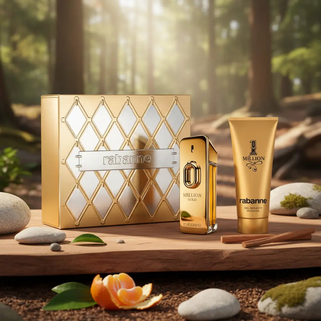 Kit One Million Gold Masculino Eau de Parfum Intense + Shower Gel Masculino - Paco Rabanne - Universo do Perfume