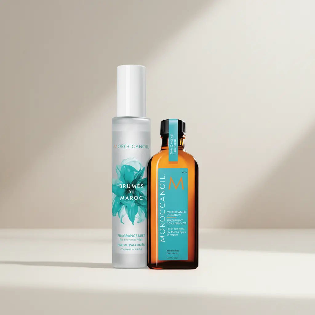Kit Signature Scent Duo Bruma Perfumada e Óleo Capilar Unissex - Moroccanoil - Universo do Perfume