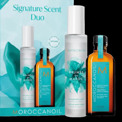 Kit Signature Scent Duo Bruma Perfumada e Óleo Capilar Unissex - Moroccanoil - Universo do Perfume