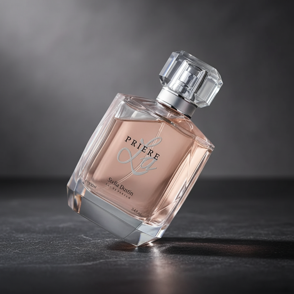 Perfume La Priere Eau de Parfum Feminino - Stella Dustin em composição de luxo com iluminação sofisticada