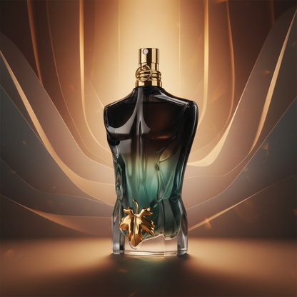 Perfume Le Beau Le Parfum Eau de Parfum Intense Masculino - Jean Paul Gaultier em composição atmosférica com iluminação sofisticada