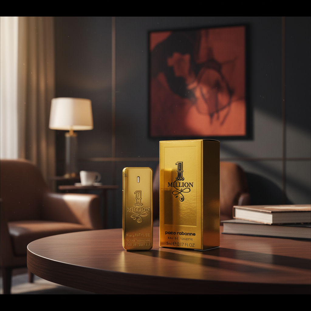 Perfume Miniatura One Million Eau de Toilette Masculino - Paco Rabanne em ambiente elegante de lifestyle