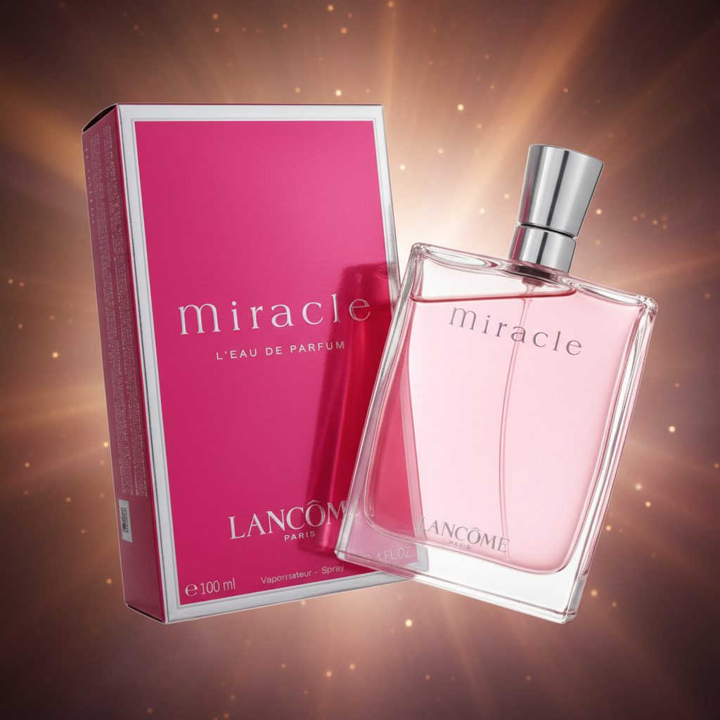 Perfume Miracle L'Eau de Parfum Feminino - Lancôme em composição atmosférica com iluminação sofisticada