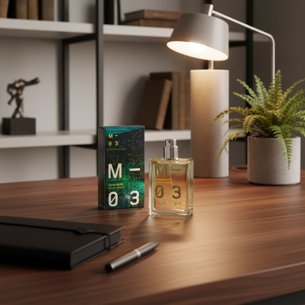 Perfume Molecule 03 Eau de Toilette Unissex - Escentric Molecules em ambiente elegante de lifestyle