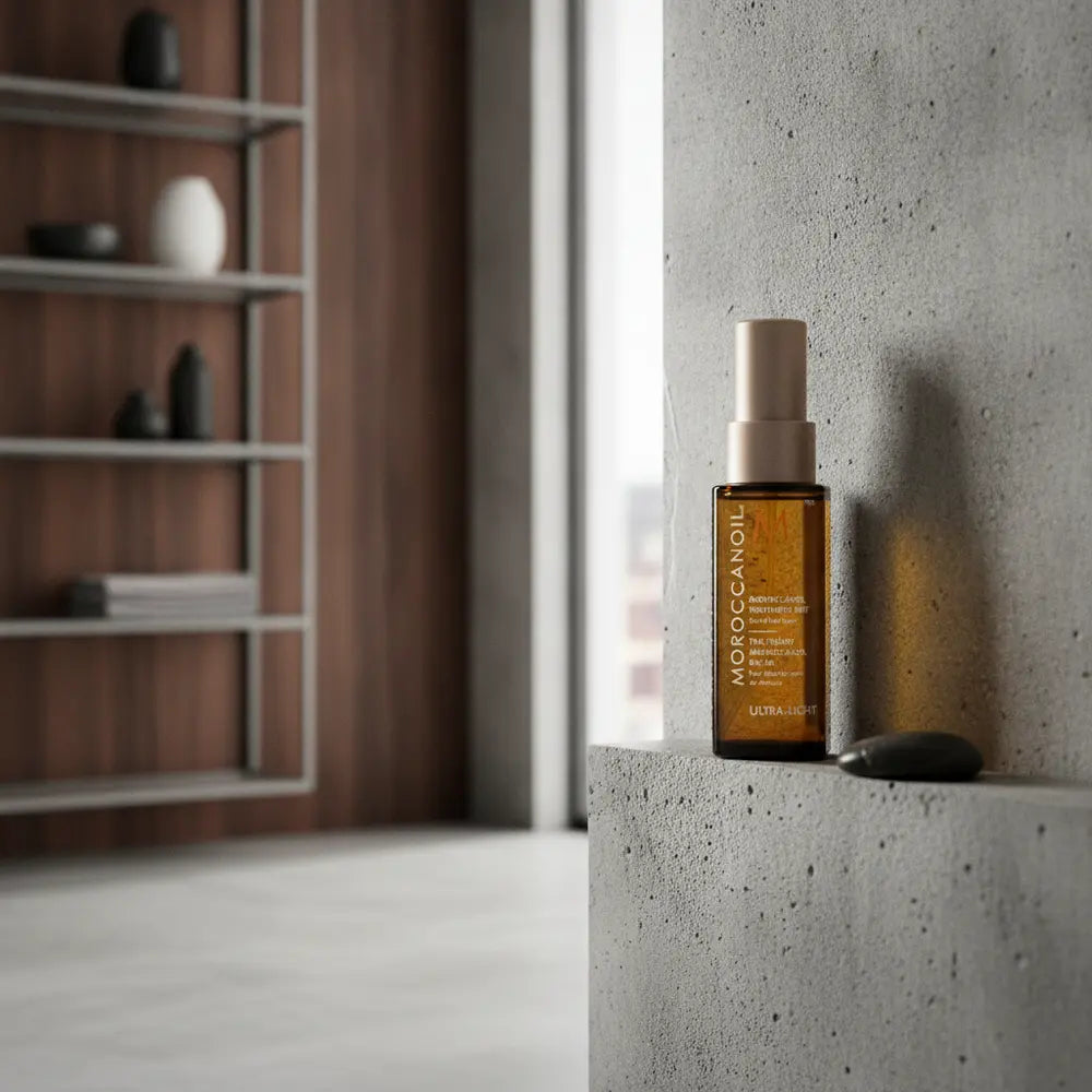 Perfume Moroccanoil Treatment Mist Ultra-Light Spray Capilar - Moroccanoil em ambiente elegante de lifestyle