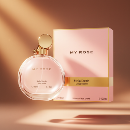 Perfume My Rose Eau de Parfum Feminino - Stella Dustin em composição atmosférica com iluminação sofisticada