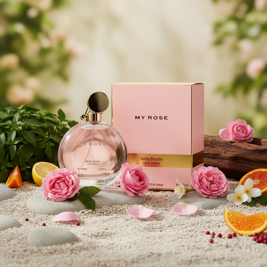 Perfume My Rose Eau de Parfum Feminino - Stella Dustin em composição olfativa inspirada na fragrância