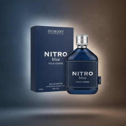 Perfume Nitro Blue Eau de Parfum Masculino - Dumont em composição atmosférica com iluminação sofisticada
