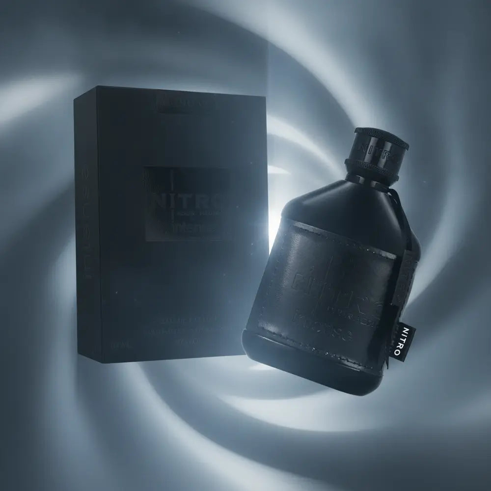 Perfume Nitro Intense Eau de Parfum Masculino - Dumont em composição atmosférica com iluminação sofisticada