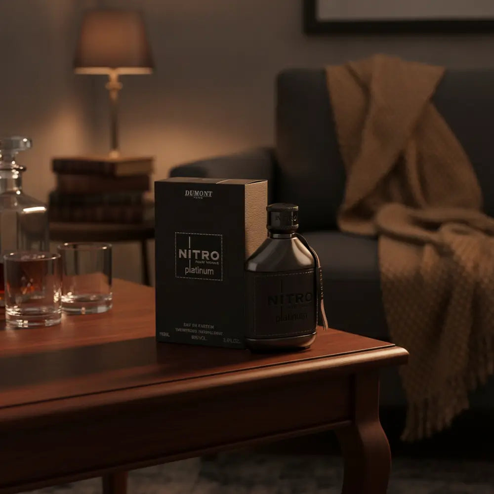 Perfume Nitro Platinum Eau de Parfum Masculino - Dumont em ambiente elegante de lifestyle