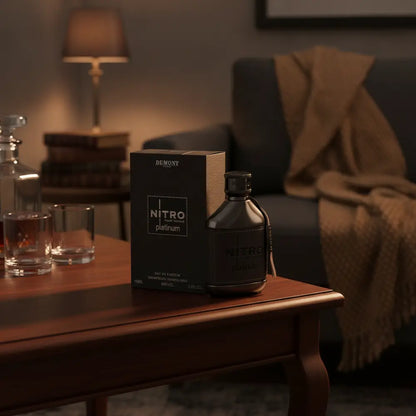 Perfume Nitro Platinum Eau de Parfum Masculino - Dumont em ambiente elegante de lifestyle