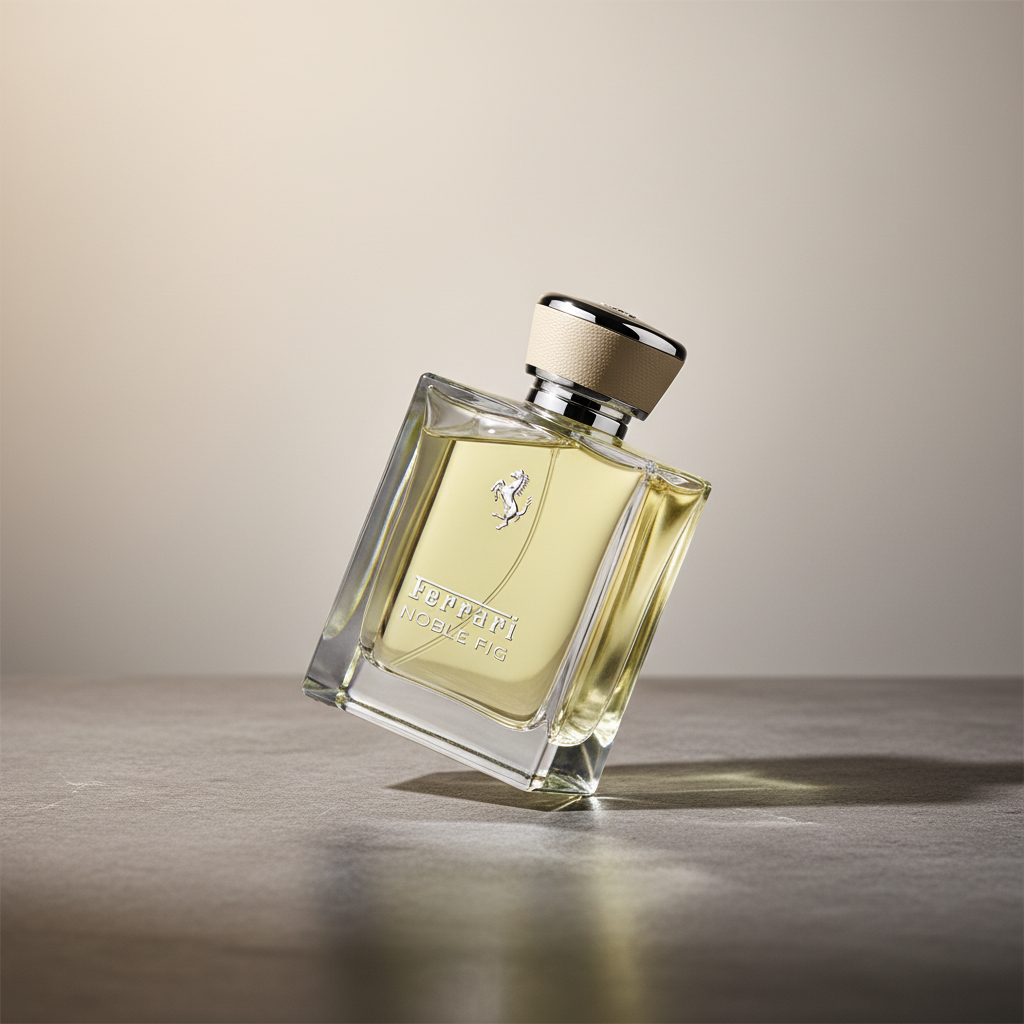 Perfume Noble Fig Eau de Toilette Unissex - Ferrari em composição de luxo com iluminação sofisticada