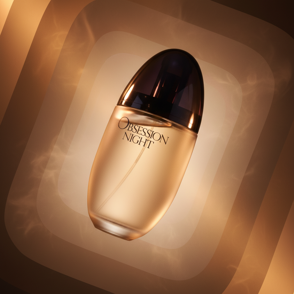 Perfume Obsession Night Woman Eau de Parfum Feminino - Calvin Klein em composição atmosférica com iluminação sofisticada