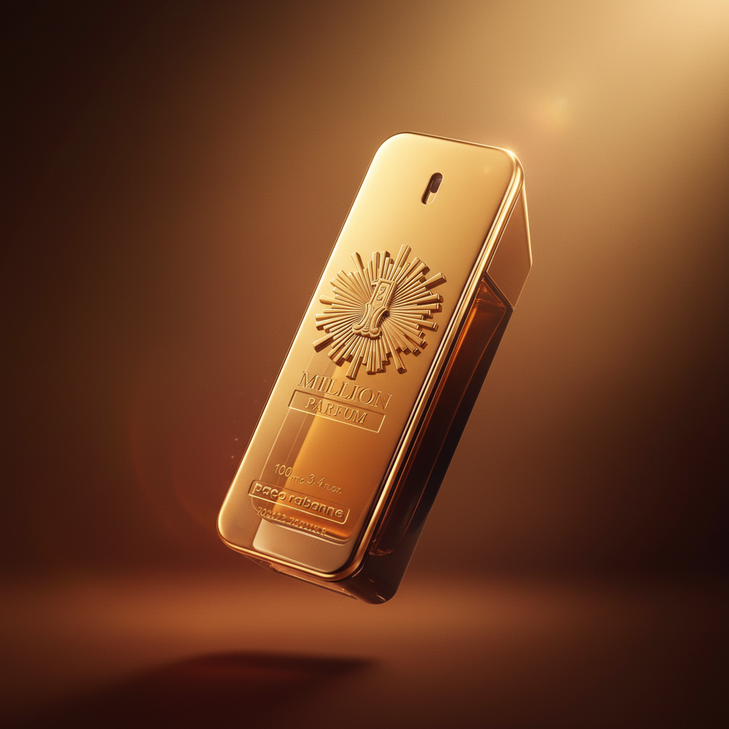 Perfume One Million Eau de Parfum Masculino - Paco Rabanne em composição atmosférica com iluminação sofisticada