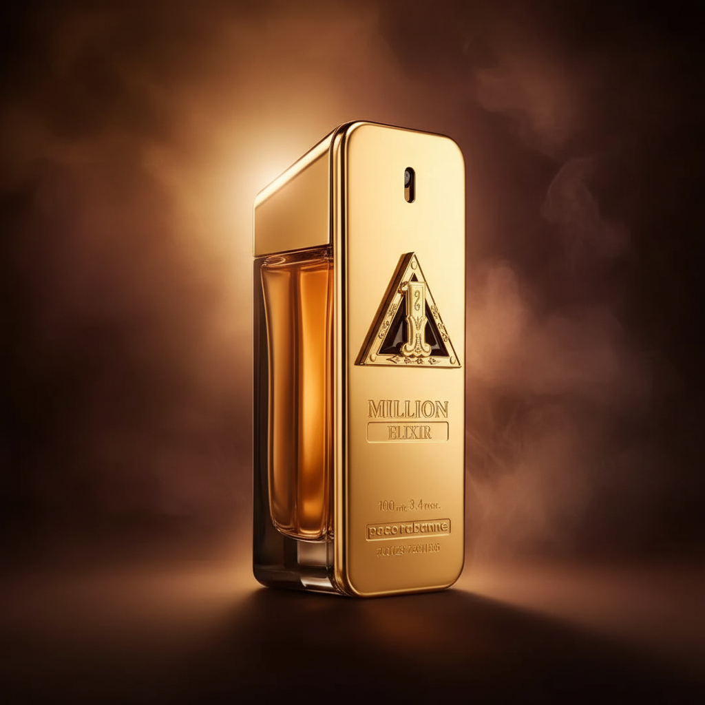 Perfume One Million Elixir Eau de Parfum Intense Masculino - Paco Rabanne em composição atmosférica com iluminação sofisticada