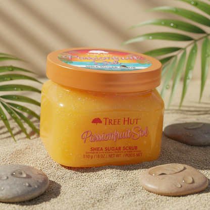 Passionfruit Sol Shea Sugar Scrub Esfoliante Corporal - Tree Hut - Universo do Perfume