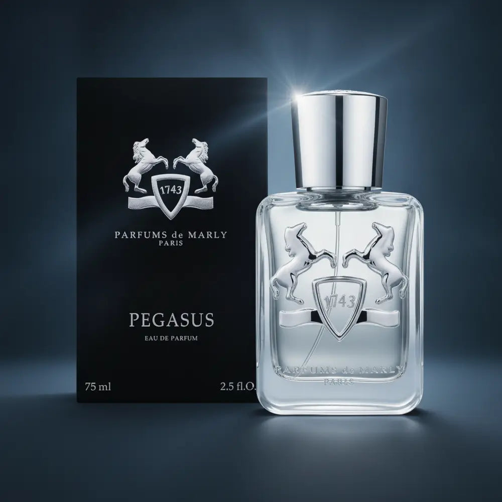 Perfume Pegasus Eau de Parfum Masculino - Parfums de Marly em composição atmosférica com iluminação sofisticada