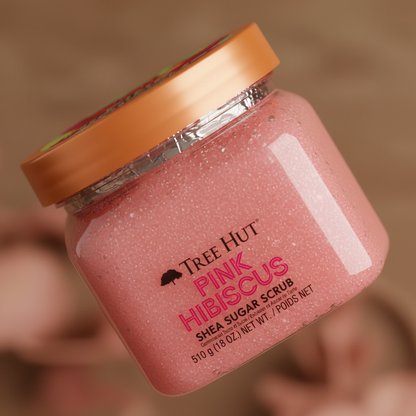 Pink Hibiscus Shea Sugar Scrub Esfoliante Corporal - Tree Hut - Universo do Perfume
