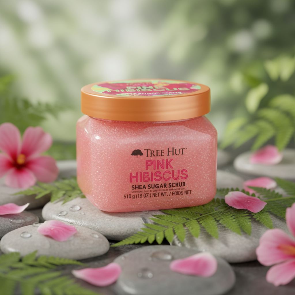 Pink Hibiscus Shea Sugar Scrub Esfoliante Corporal - Tree Hut - Universo do Perfume