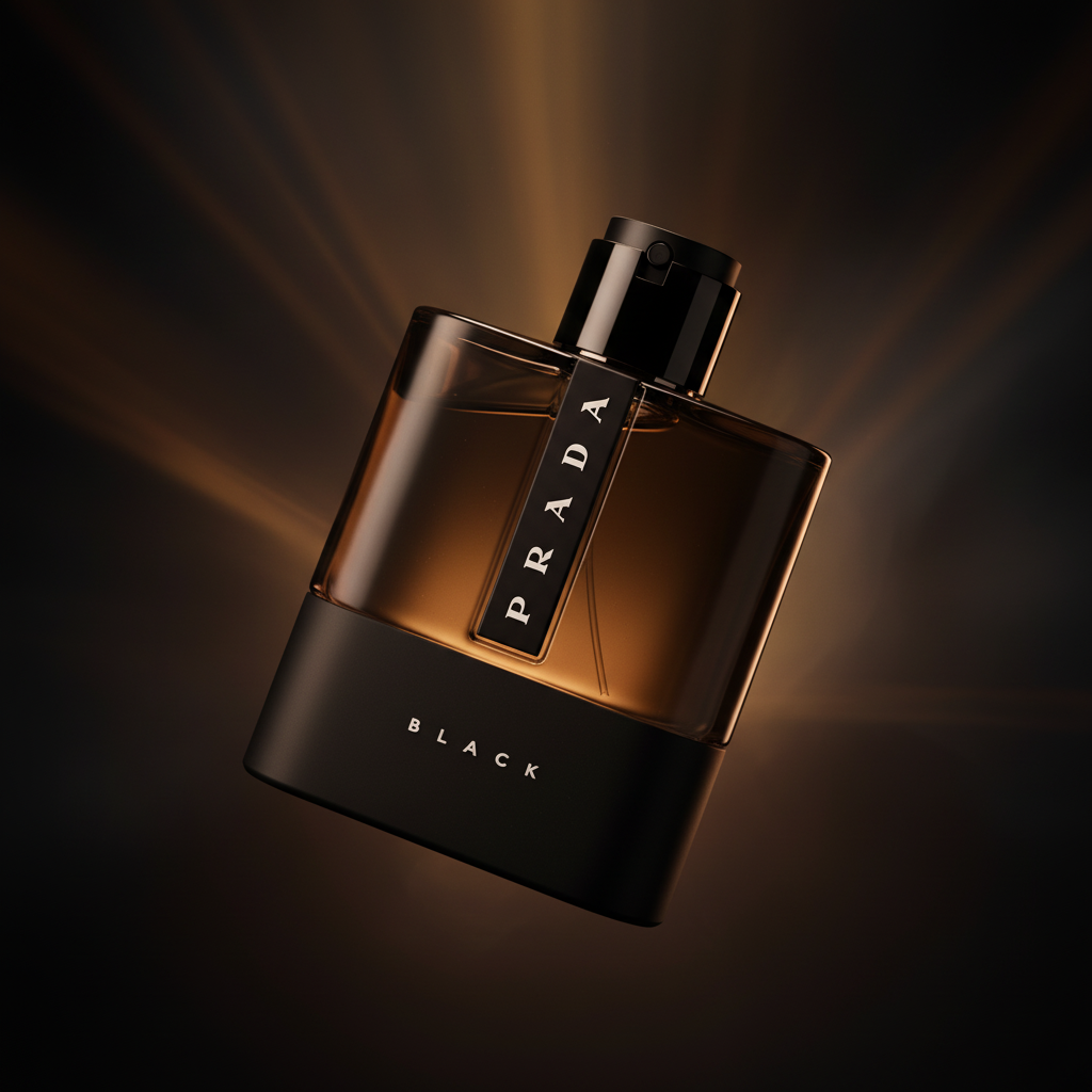 Perfume Prada Luna Rossa Black Eau de Parfum Masculino - Prada em composição atmosférica com iluminação sofisticada