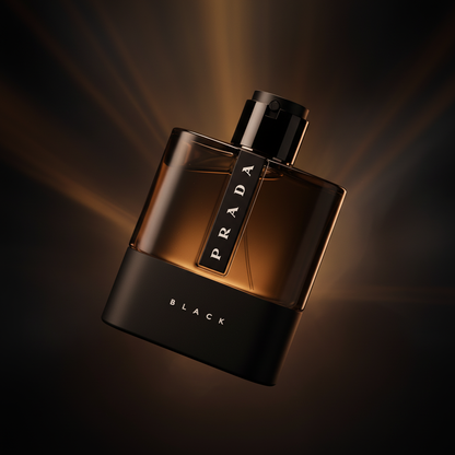 Perfume Prada Luna Rossa Black Eau de Parfum Masculino - Prada em composição atmosférica com iluminação sofisticada