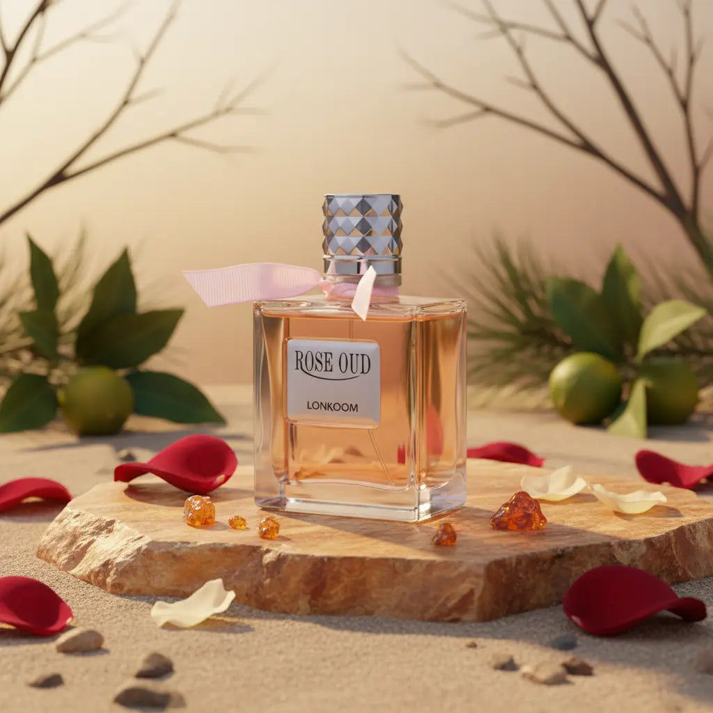 Rose Oud Pour Femme Eau de Parfum Feminino - Lonkoom - Universo do Perfume