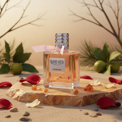 Rose Oud Pour Femme Eau de Parfum Feminino - Lonkoom - Universo do Perfume