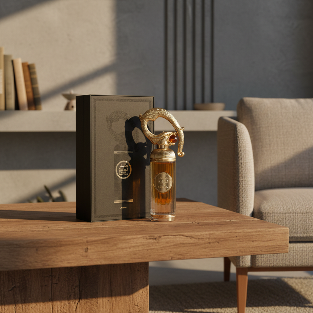 Perfume Sehr Lattafa Eau de Parfum Unissex - Lattafa em ambiente elegante de lifestyle