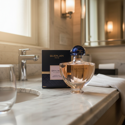 Perfume Shalimar Cologne Eau de Toilette Feminino - Guerlain em ambiente elegante de lifestyle