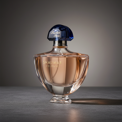Perfume Shalimar Cologne Eau de Toilette Feminino - Guerlain em composição de luxo com iluminação sofisticada