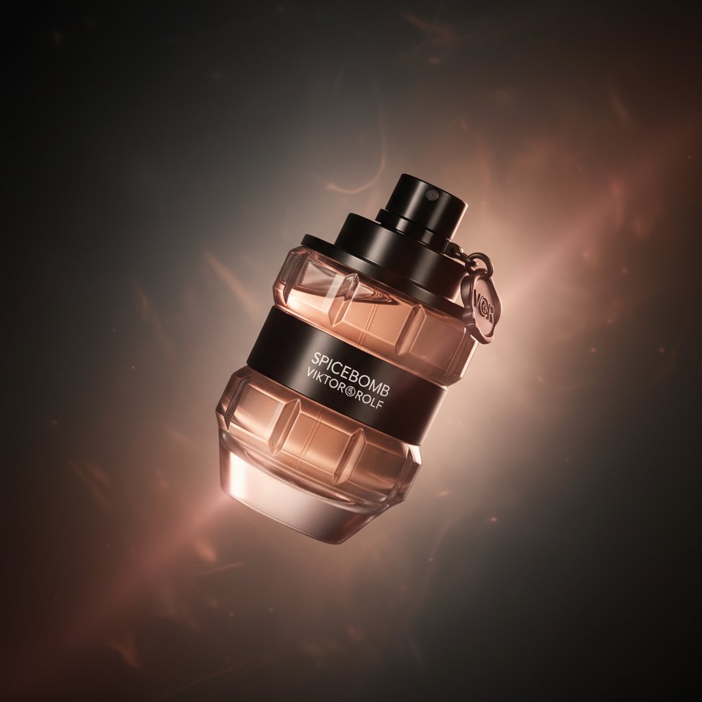 Perfume Spicebomb Pour Homme Eau de Toilette Masculino - Viktor & Rolf em composição atmosférica com iluminação sofisticada