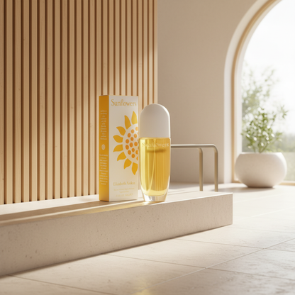 Perfume Sunflowers Eau de Toilette Feminino - Elizabeth Arden em ambiente elegante de lifestyle