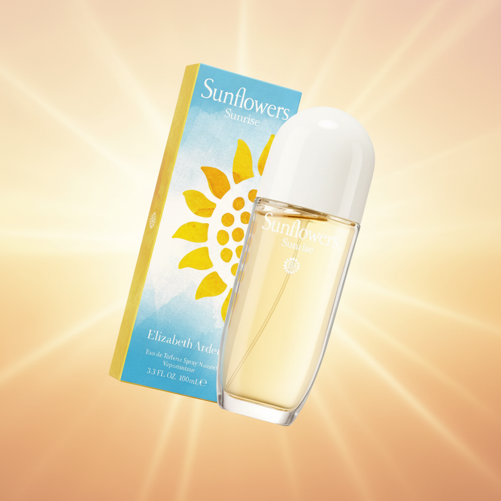 Perfume Sunflowers Sunrise Eau de Toilette Feminino - Elizabeth Arden em composição atmosférica com iluminação sofisticada