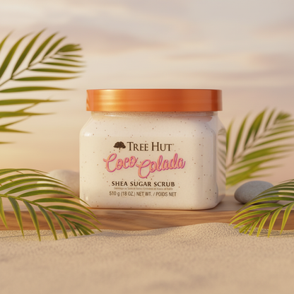 Perfume Tree Hut Coco Colada Shea Sugar Scrub Esfoliante Corporal Unissex - Tree Hut em composição olfativa inspirada na fragrância