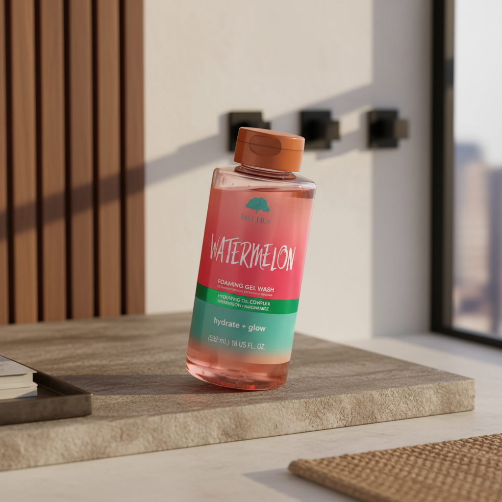 Perfume Tree Hut Watermelon Foaming Gel Wash Sabonete Liquido - Tree Hut em ambiente elegante de lifestyle