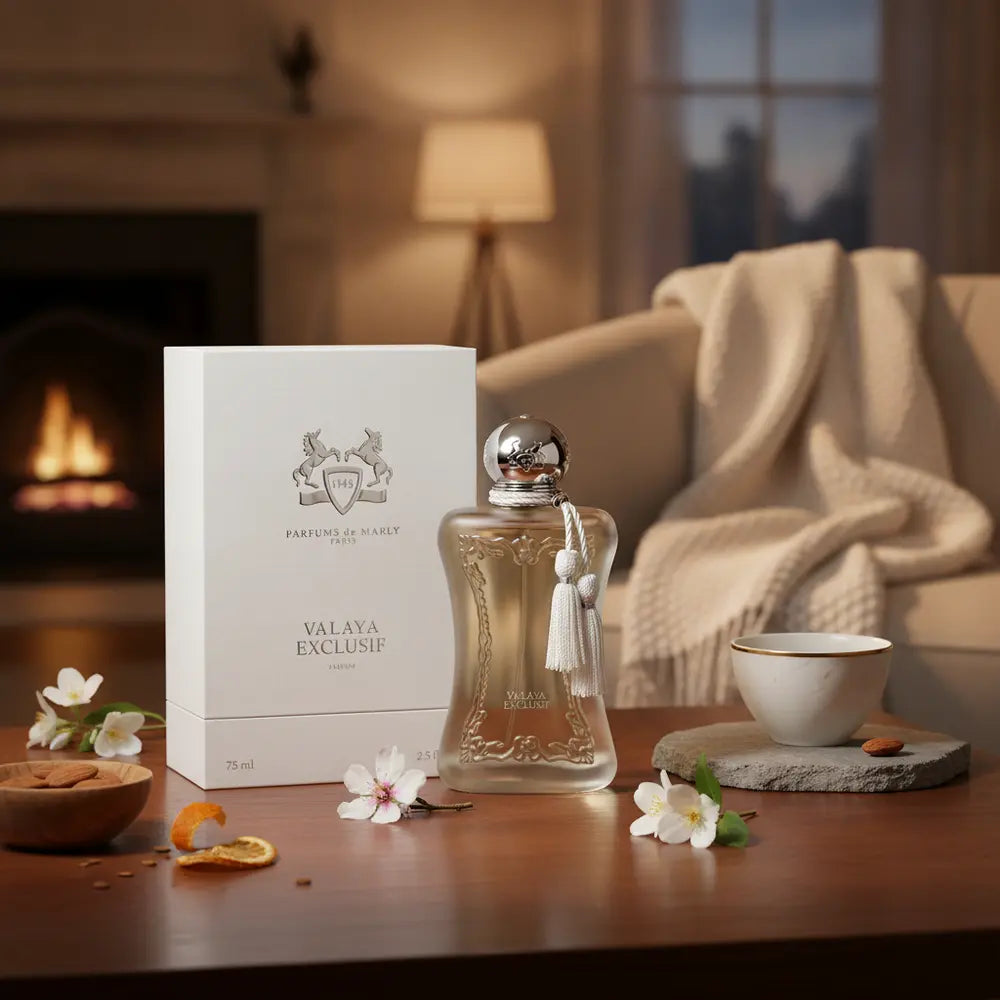 Perfume Valaya Exclusif Parfum Feminino - Parfums de Marly em ambiente elegante de lifestyle
