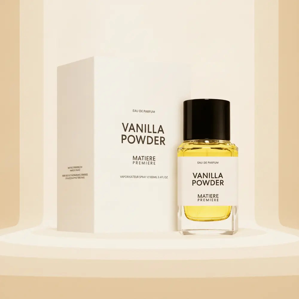 Perfume Vanilla Powder Eau de Parfum Unissex - Matiere Premiere em composição atmosférica com iluminação sofisticada