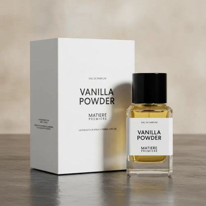 Perfume Vanilla Powder Eau de Parfum Unissex - Matiere Premiere em composição de luxo com iluminação sofisticada