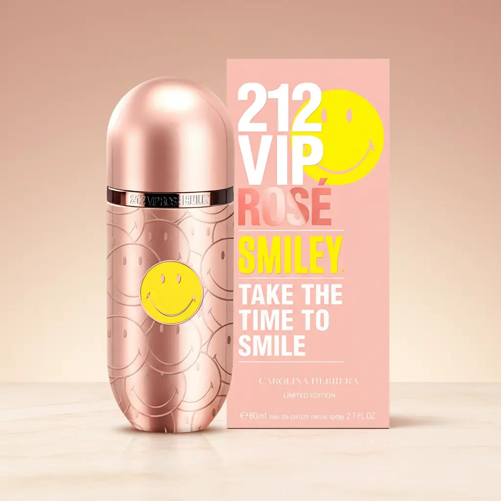 212 Vip Rose Smiley Eau de Parfum Feminino - Carolina Herrera - Universo do Perfume