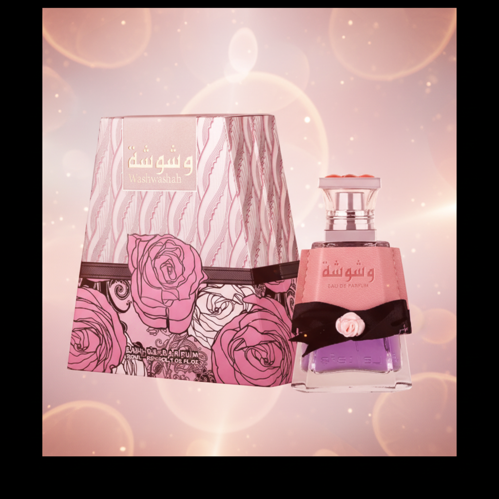 Perfume Washwashah Eau de Parfum Feminino - Lattafa em composição atmosférica com iluminação sofisticada